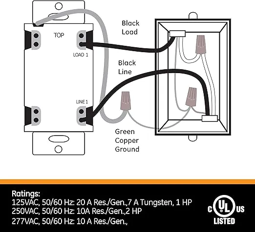 GE In-Wall Mechanical Countdown Timer Switch, Spring Wound, Up to 15 Minutes, 1-Minute Intervals, No Neutral Wire Needed, Ideal for Lights, Exhaust Fans, Heaters, LED, 15303