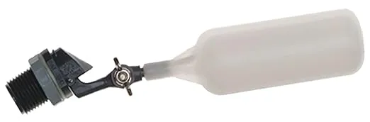 Kerick Valve MA052 PVC Mini Float Valve, Tank Mount, Adjustable Arm, 1.5 gpm at 60 psi, 1/2" NPT Male