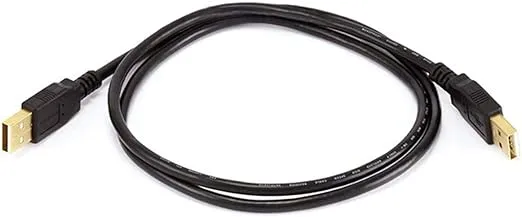 Monoprice 105442 3ft USB 2.0 A Male to A Male 28/24AWG Cable (Gold Plated) -Black for Data Transfer Hard Drive Enclosures, Printers, Modems, Cameras and More!