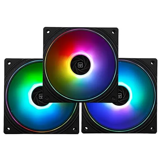 Thermalright TL-S12-S X3 CPU Fan 120mm ARGB Case Cooler Fan Comes with ARGB Lighting Effect,PC PWM Silent Computer Fan with 1500RPM Speed, CPU Cooling Fan Black(TL-S12-S X3)