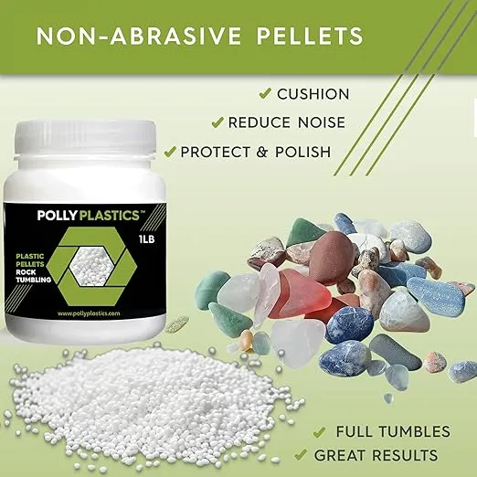 Polly Plastics Rock Tumbler Tumbling Media Grit Kit & Plastic Filler Pellets