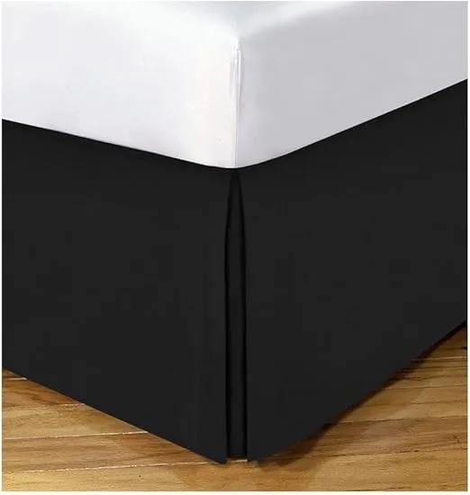 TODAY'S HOME Classic Tailored, Microfiber, 14" Drop Length Bed Skirt Dust Ruffle, Full, Black