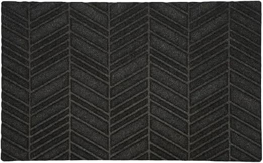 in Vein Single Door Doormat, 21.5 x 35 Inches, Made in USA, WaterHog Luxe Collection, Graphite