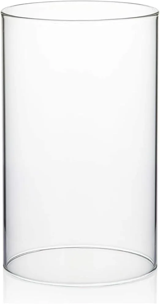 WGVI Clear Hurricane Candleholder,Glass Chimney for Candle Open Ended, Chimney Tube of Sizes in Various for Choice, 4.7" Wide x 8" Tall