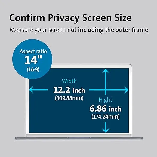 Kensington MagPro™ Magnetic Laptop Privacy Screen 14 inch Compatible with HP Elitebook Dell Xps Lenovo Thinkpad X1 T14, Removable 16:9 Laptop Privacy Filter, Anti-Glare, Blue Ray Reduction(K58352WW)