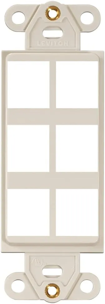 Leviton 41646-T QuickPort Decora Insert, 6-Port, Light Almond