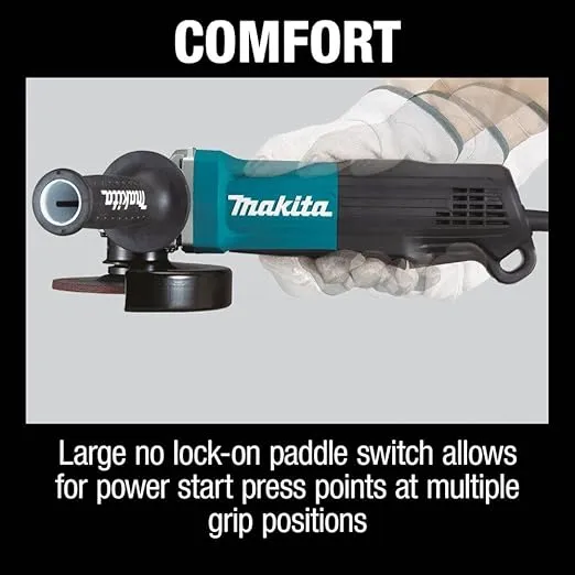 Makita GA5052 4-1/2" / 5" Paddle Switch Angle Grinder, with AC/DC Switch