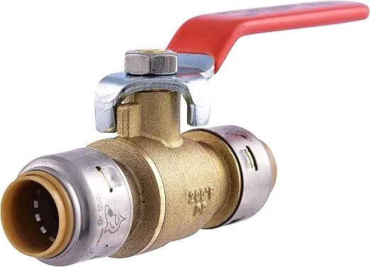 SharkBite Max 1/2 Inch Ball Valve, Push to Connect Brass Plumbing Fitting, Water Shut Off, PEX Pipe, Copper, CPVC, PE-RT, HDPE, UR22222A