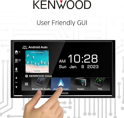 KENWOOD DMX7709S 6.8-Inch Capacitive Touch Screen, Car Stereo, CarPlay and Android Auto, Bluetooth, AM/FM Radio, MP3 Player, USB Port, Double DIN, 13-Band EQ, SiriusXM