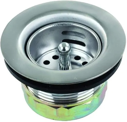 JR Products 95325 Strainer with Push-In Basket, Chrome, 1-1/2"