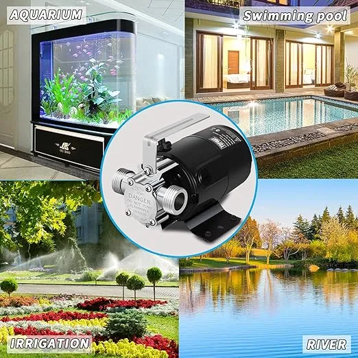TOPWAY Water Transfer Electric Sump Utility Pump 330 GPH 1/10HP with Water Hose Kit (115V AC)…