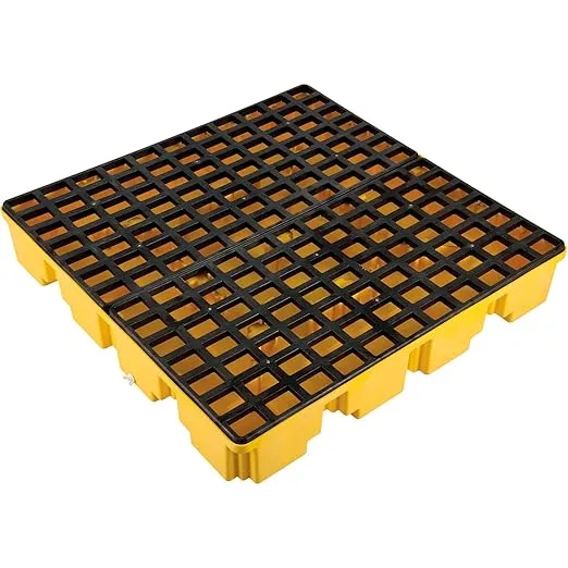 Global Industrial 4 Drum Low Profile Spill Containment Pallet with Drain