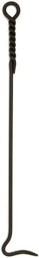 Rope Handle Single Poker Fireplace Tool, Standard 28-in, Black