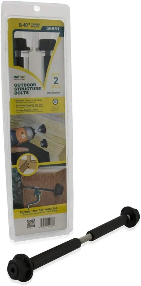 Ozco Building Products 56651 3/4-inch by 8 to 10-inch OWT Timber Bolts, (2 per Pack)