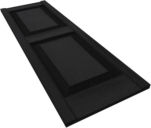 Ekena Millwork Lifetime Vinyl LP2S14X05100BL Standard Two Equal Panel Vinyls, Raised Panel Vinyl Shutters, w/Installation Shutter-Lok's & Matching Screws (Per Pair), 14.75"W x 51"H, Black