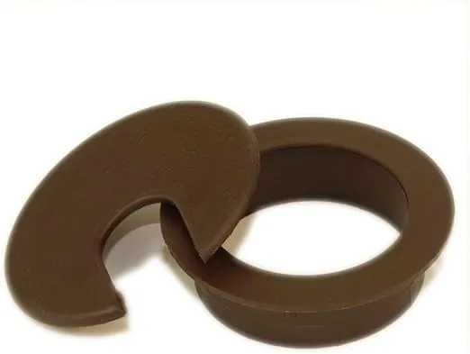 MyCableMart 2IN Cut-Hole Size Brown Round Wire Management Grommet with Removable Lid