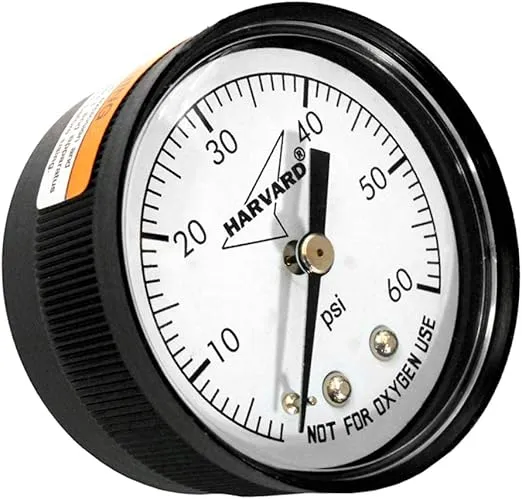 Pressure Gauge, 1/4" mpt, 0-60psi, Back Mount, Generic IPPG602-4B