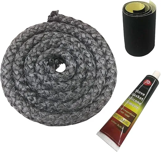 Wood Stove Gasket, Wood Stove Door Gasket, 5/8" Wood Stove Gasket Kit, 72" Length, Fireplace Gasket Rope Replacements