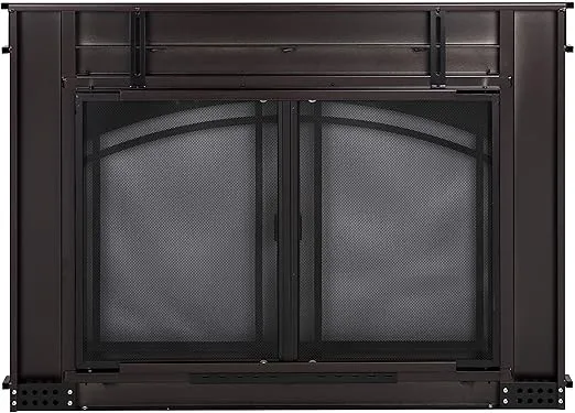 Pleasant Hearth FN-5701 Fenwick Fireplace Glass Door, Oil Rubbed Bronze, Medium