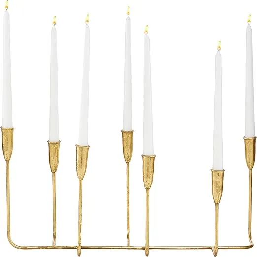 CosmoLiving by Cosmopolitan Metal Slim 7 Candle Candelabra, 21" x 7" x 10", Gold