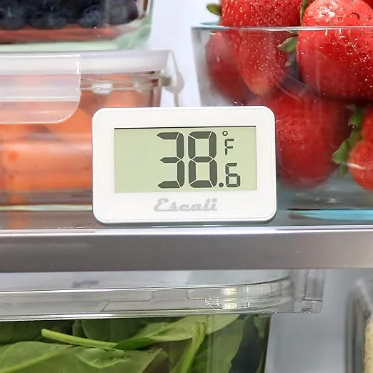 Escali DHF1 Large LCD Digital Display Refrigerator/Freezer Thermometer, -4/80F Degree Range, White