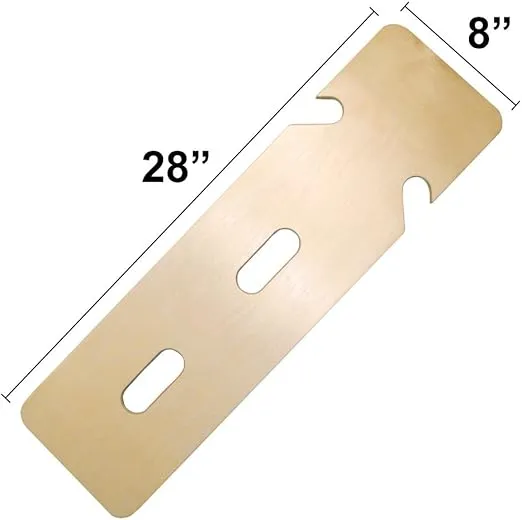 Rehabilitation Advantage Durable Birch Wood Transfer Board with Notches, 3/8” Thick x 28” Long x 8” Wide with Notches and 2 Hand Holes