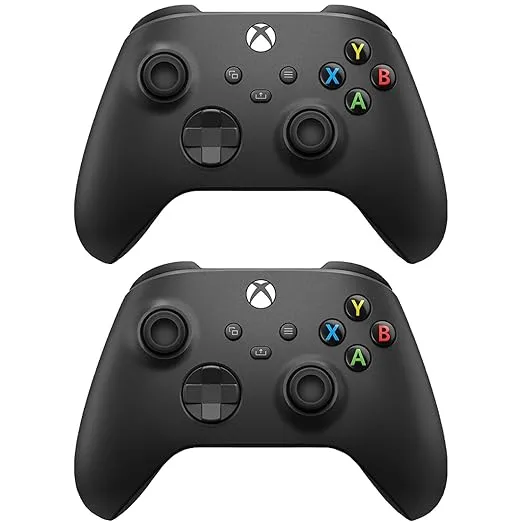 Microsoft Xbox Core Wireless Controller 2-Pack Bundle – Carbon Black – Xbox Series X|S, Xbox One, and Windows Devices