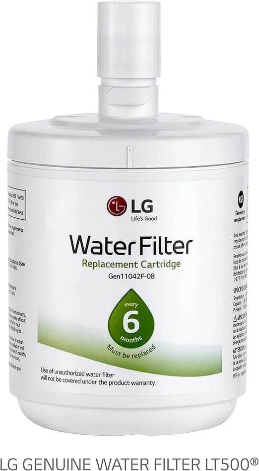 LG LT500P - 6 Month / 500 Gallon Capacity Replacement Refrigerator Water Filter (NSF42 ADQ72910911 , White