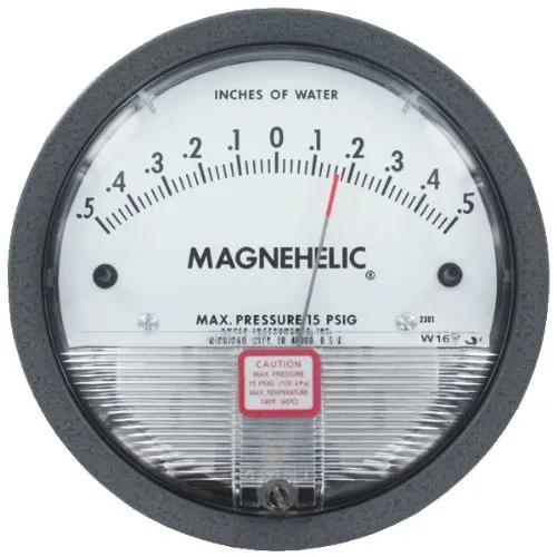 Dwyer® Magnehelic® Differential Pressure Gage, 2300-00, 0.125-0-0.125"w.c.