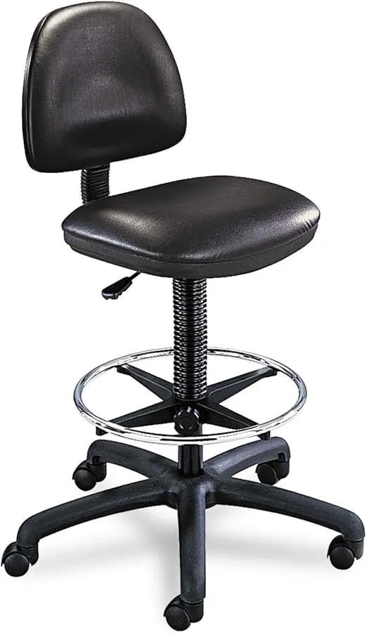 Safco 3406BL Precision Extended Height Swivel Stool w/Adjustable Footring Black Vinyl