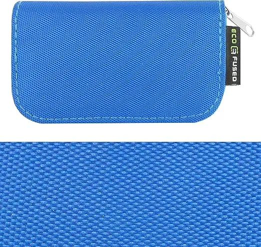 Eco-Fused Memory Card Case - Fits up to 22x SD, SDHC, Micro SD, Mini SD and 4X CF - Holder with 22 Slots (Blue)