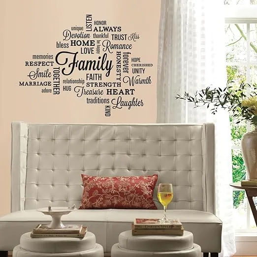 RoomMates RMK2741SCS Family Quote Peel And Stick Wall Decals,Multicolor