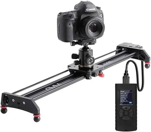 GVM Great Video Maker Motorized Camera Slider Video Rail Track Dolly with Controller Video Shooting Time-Lapse Aluminum Alloy Video Slider for Interview Film Photography