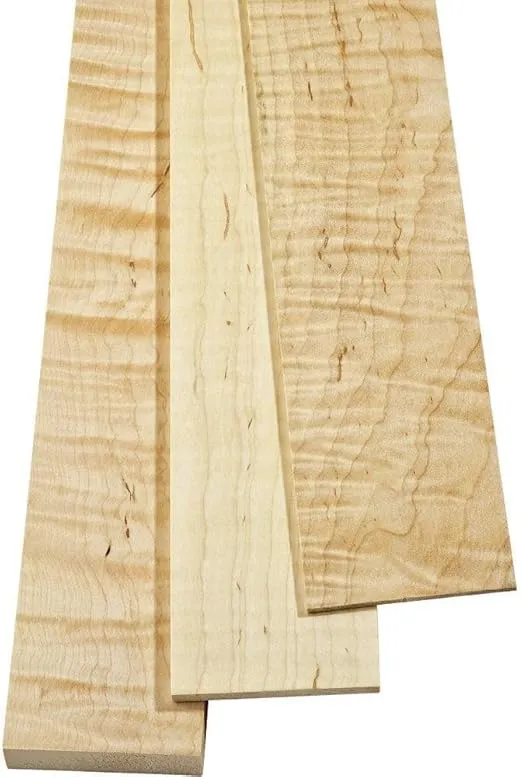 Soft Curly Maple by the Piece, 3/4" X 3" X 24"