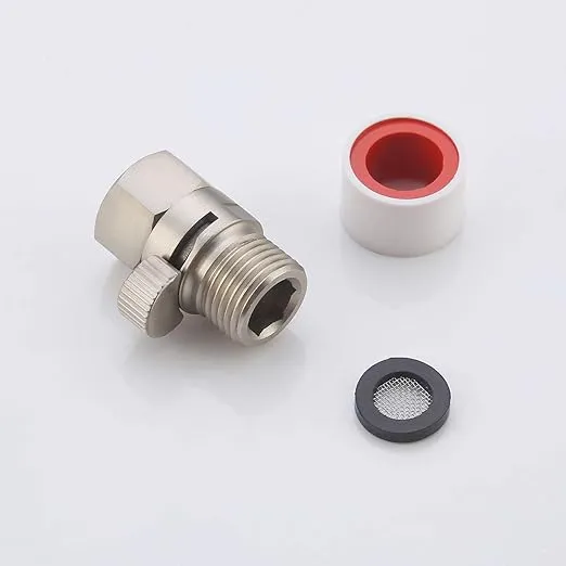 KES Shut Off Valve Brass Shower Head Valve with Handle Lever G1/2 Water Flow Control Valve Regulator Brushed Nickel, K1140B-2