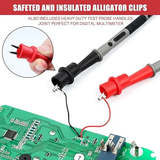 AstroAI 8Pcs Multimeter Test Leads Set with Alligator Clips, Plunger Test Mini Hooks and Test Probes 1000V 10A CAT III & CAT IV 600V for Fluke, KAIWEETS, INNOVA Multimeter, Voltmeter, Clamp Meter