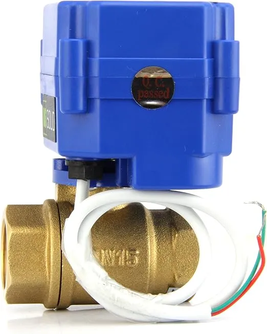 Motorized Ball Valve- 1" Brass Ball Valve with Standard Port, 9-24V AC/DC and 2 Wire Auto Return Setup by U.S. Solid