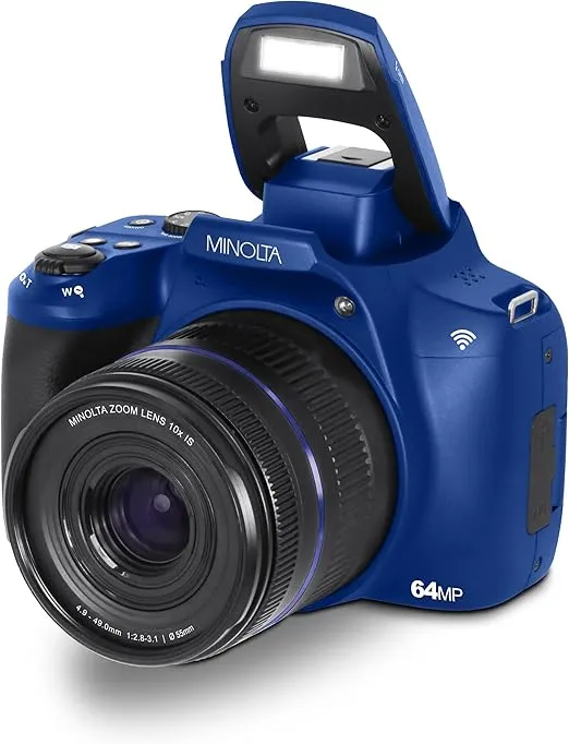 Minolta 64 Mega Pixels Auto Focus Digital Camera with 10x Optical Zoom, 4K Ultra HD Video and Macro Shooting