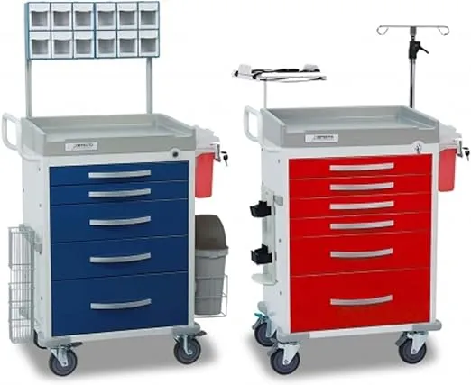 Detecto Rc33669Blu Rescue Anesthesiology Medical Cart-5 Blue Drawers