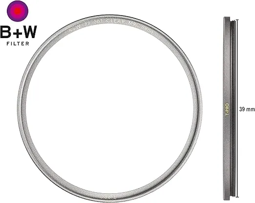 B + W Clear Protection Filter for Camera Lens – Ultra Slim Titan Mount (T-PRO), 007, HTC, 16 Layers Multi-Resistant and Nano Coating, Photography Filter, 39 mm