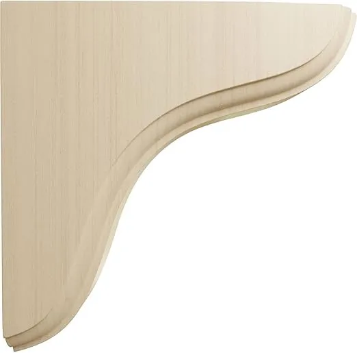 Ekena Millwork BKTW02X06X06EARW Eaton Wood Wood Brackets, 1 3/4"W x 5 1/2"D x 5 1/2"H , Rubberwood