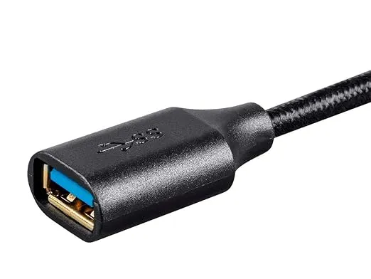 Monoprice USB 3.0 Premium Extension Cable - Type-A Male to Type-A Female, Braided Nylon Jacket, 10 Feet, Black