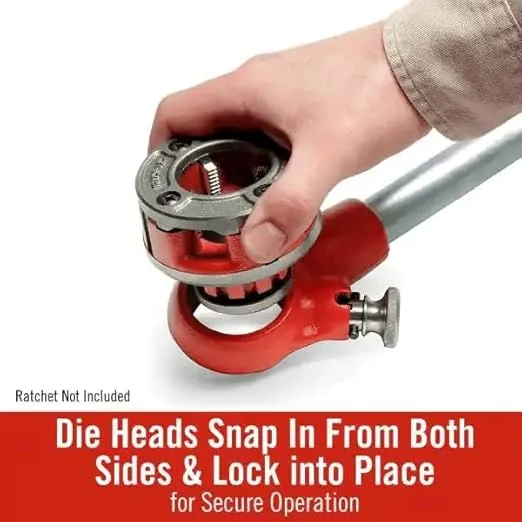 RIDGID 36890 Model OO-R Die Head, 12R Alloy Die Head comes with 1/2-inch High-Speed, Factory Set Dies that Deliver Clean, Precise 14 TPI