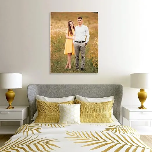 Personalized Pictures to Canvas for Wall 16x20 inches, Custom Canvas Prints with Your Photos for Family/Pet/Kid/Lovers, 16x20in