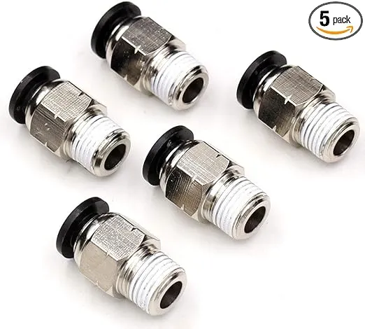 CEKER Push to Connect Tube Fitting PC 1/4" Tube Od x 1/8" NPT Thread Quick Connect Air Fittings Pneumatic Connector Straight Push Lock Air Hose Fittings 5Packs