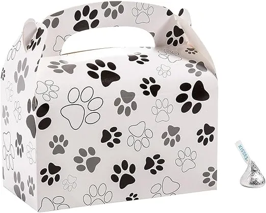 Fun Express Paw Print Party Favor Boxes - 12 Pc