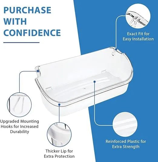 UPGRADED Lifetime Appliance 240356402 Door Bin Compatible with Frigidaire, Kenmore, Electrolux Refrigerator Replacement Shelves | Frigidaire Door Shelf Replacement | Frigidaire Replacement Parts