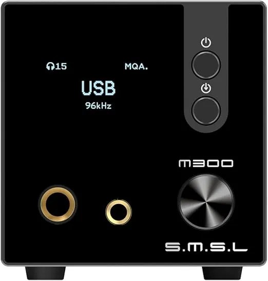 S.M.S.L Upgraded M300SE HiFi Headphone Amplifier, 2PCS of CS43131 MQA Audio DAC, USB/Optical/Coaxial/Bluetooth Input DSD MQA XMOS Balanced XLR Output THD+N 0.00013% with Remote Control