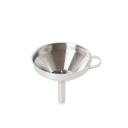 Fox Run Funnel with Removable Strainer, Stainless Steel, 5 x 5 x 4.75 inches, Metallic