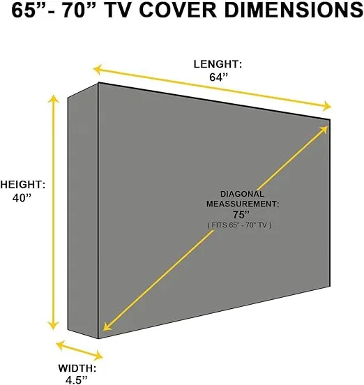 KHOMO GEAR Outdoor TV Cover - PANTHER Series - Universal Weatherproof Protector For 65 - 70 Inch TV - Fits Most Mounts & Brackets